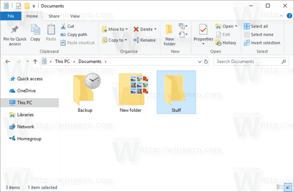 Icono de carpeta de cambio de Windows 10