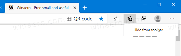 Microsoft Edge Nascondi il pulsante Raccolte dalla barra degli strumenti