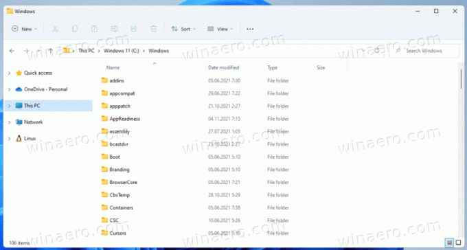 फाइल एक्सप्लोरर में विंडोज 11 डिफॉल्ट वनड्राइव आइकन