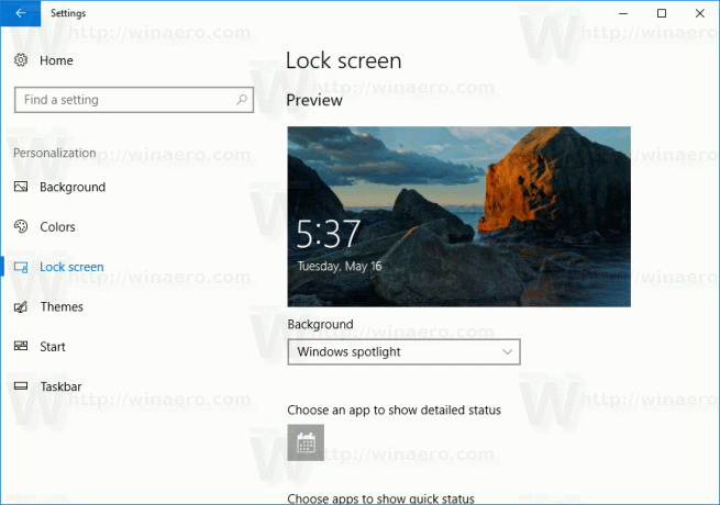პარამეტრების პერსონალიზაცია LockScreen