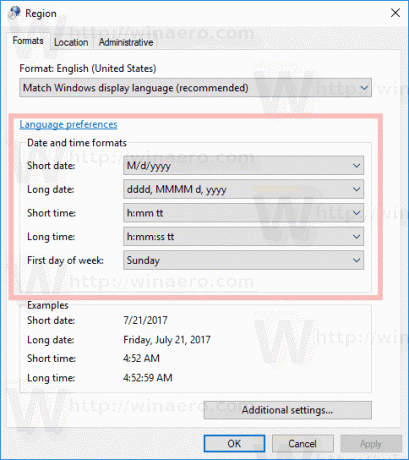Windows 10 날짜 시간 형식 변경