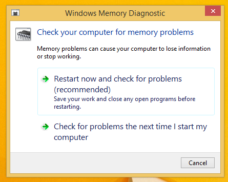 diagnostic de la mémoire Windows