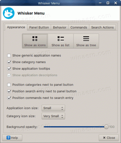 Opsi Tampilan Ikon Menu Kumis