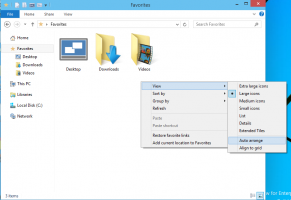 Désactiver l'arrangement automatique dans les dossiers sous Windows 10, Windows 8 et Windows 7