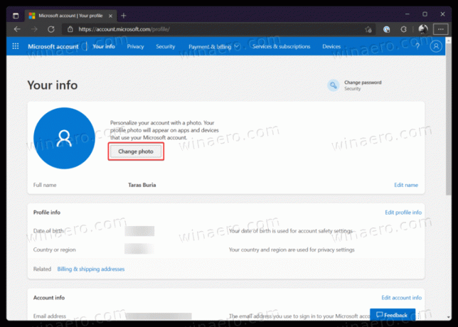 Windows 11 Alterar a imagem da conta do usuário para uma conta da Microsoft