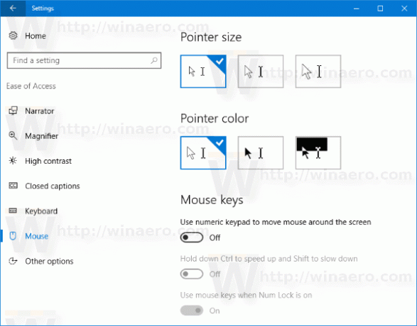 Windows10設定マウスポインター 