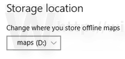 Zmień lokalizację pamięci offline Mapy Windows 10