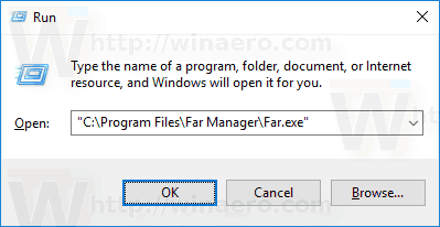 Executar Dialog Far Exe