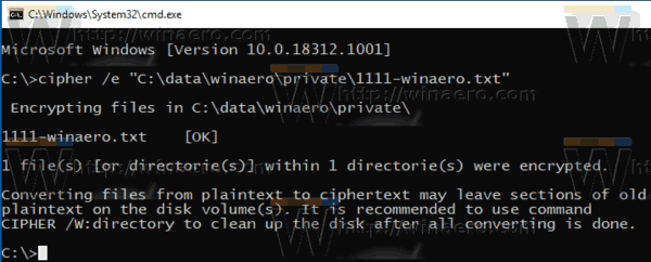 Cripta un file con EFS Windows 10