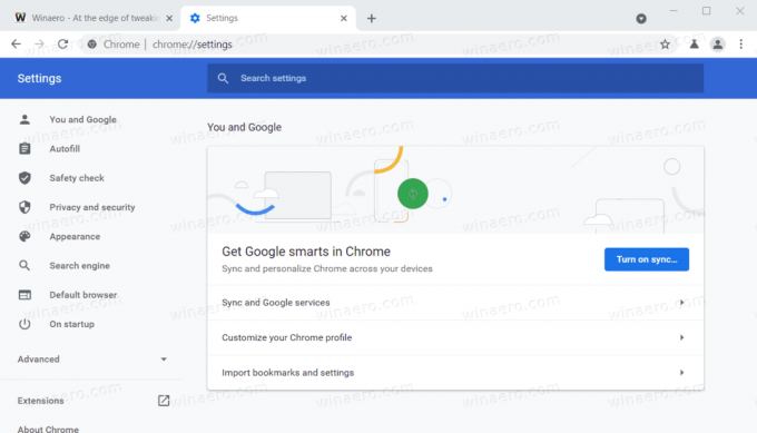 Halaman Pengaturan Baru Chrome