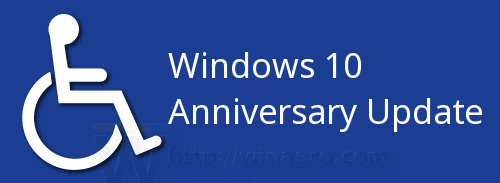 Специальные возможности для обновления Windows 10 Anniversary Update