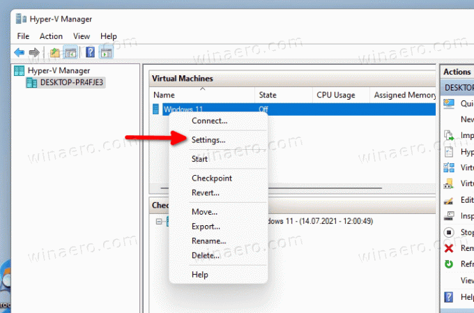 Cambiar la configuración de la máquina virtual