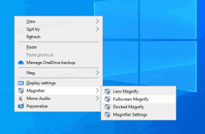 Aggiungi il menu contestuale della lente di ingrandimento in Windows 10