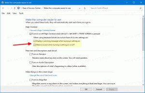 Activați sau dezactivați mesajul și sunetul cu contrast ridicat în Windows 10