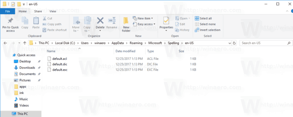 „Windows 10“ žodyno failai