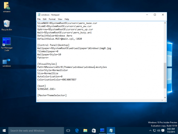 Windows 10 zmienia plik motywu