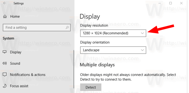 Bildschirmauflösung von Windows 10