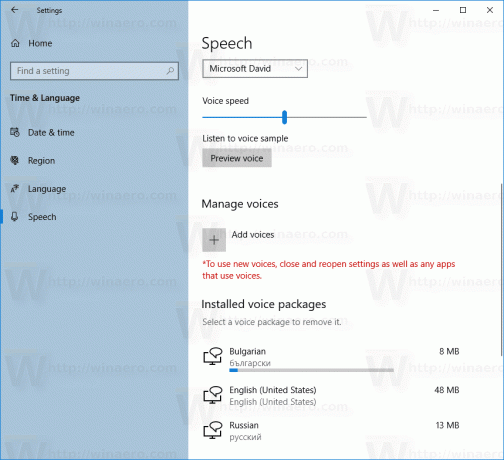 Windows 10 Aggiungi voce vocale 3