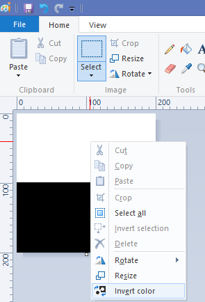 Inverti i colori in Paint