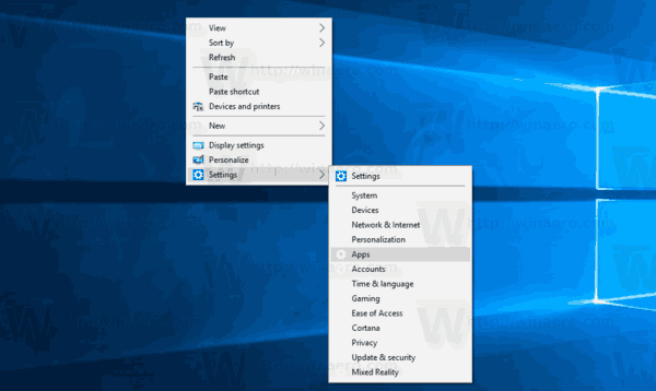 Dodavanje postavki Kontekstni izbornik Windows 10