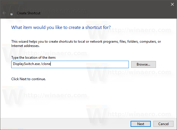 Windows 10 projekt mód parancsikonja