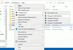 Dodaj menu kontekstowe przejęcia własności w systemie Windows 10