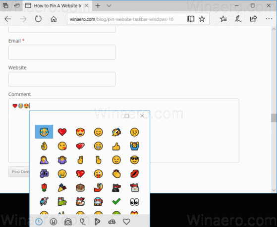 Panneau Emoji 2 de Windows 10 