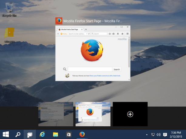 Firefox in esecuzione su due desktop