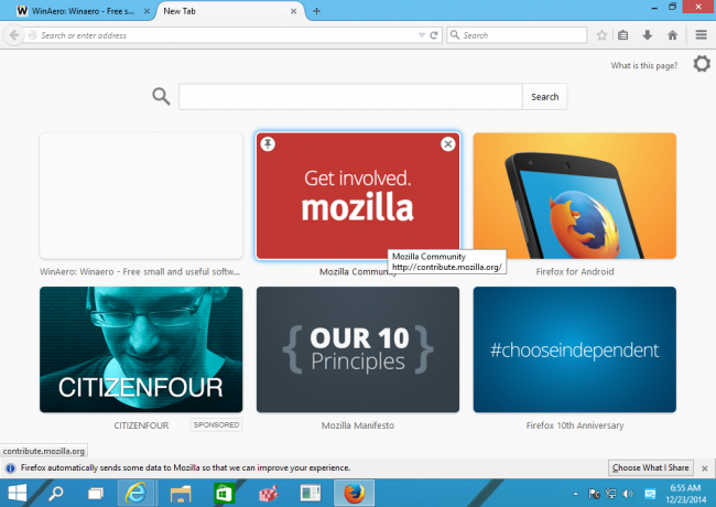 annunci di Firefox
