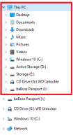 As unidades de correção aparecem duas vezes no painel de navegação do Windows 10
