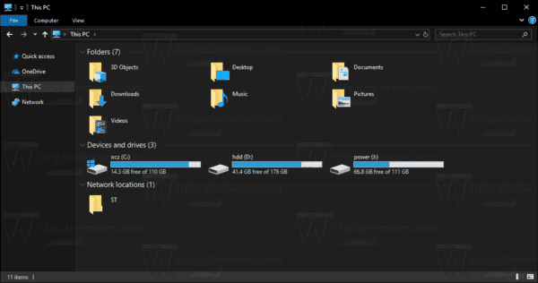Windows 10 قم بتمكين File Explorer Dark Theme