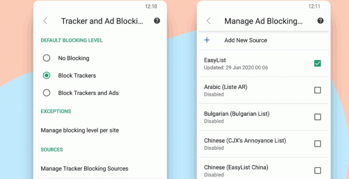 Elenco dei blocchi personalizzati Android 3.2 finale