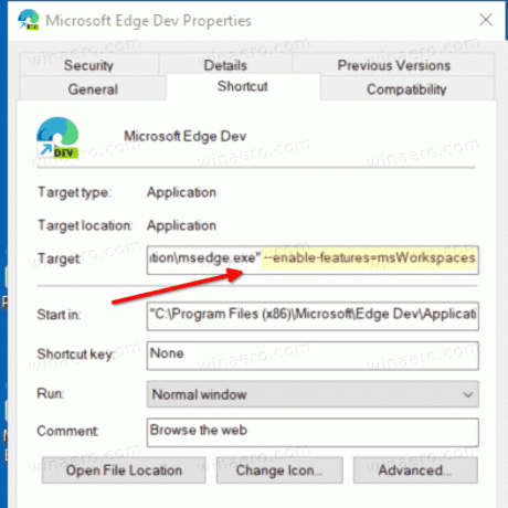 Microsoft Edge Activer les espaces de travail