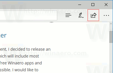 Botão de compartilhamento do Microsoft Edge