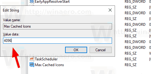 Windows 10 Ändra ikonens cachestorlek
