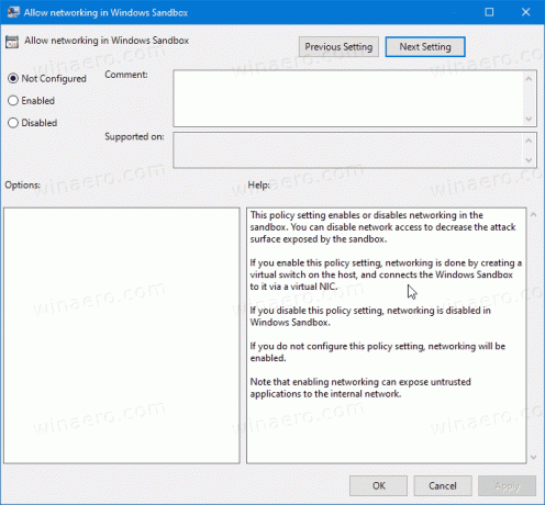 Groepsbeleid voor Windows Sandbox-netwerken
