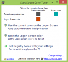 Sintonizador de color de pantalla de inicio para Windows 8.1