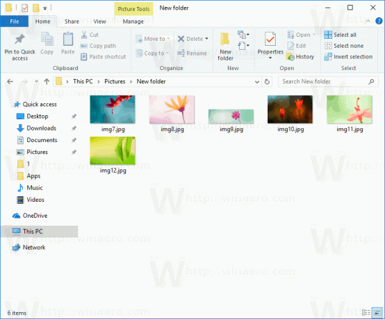 Windows 10 Un dossier avec des images