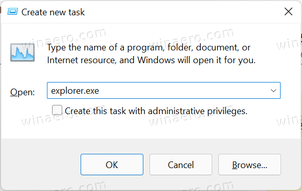 สร้าง Task Explorer ใหม่