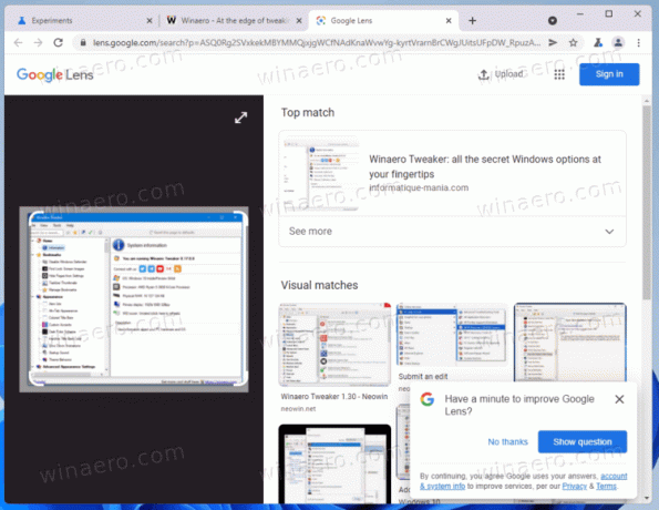 Objectif de recherche Google Chrome en action