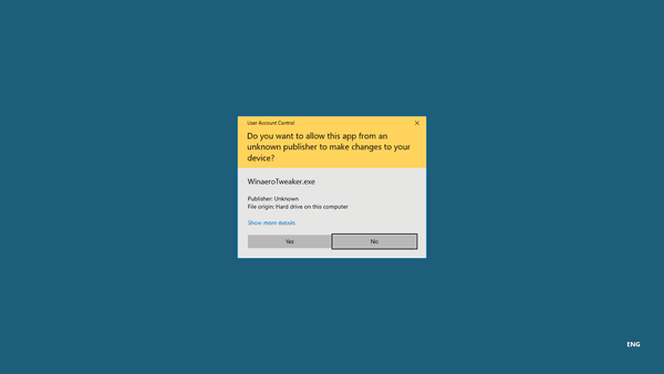 Zabezpečená plocha Windows 10 UAC je povolená