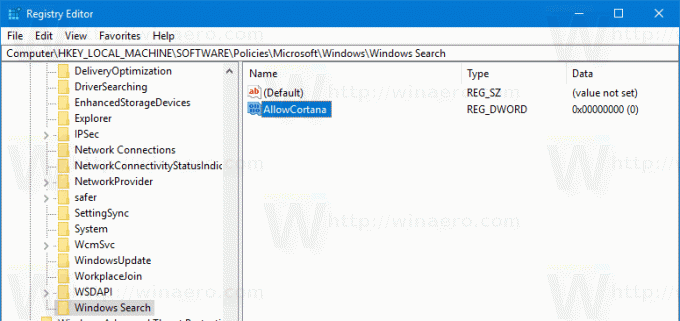 Poista Cortana Windows 10 1703 käytöstä 