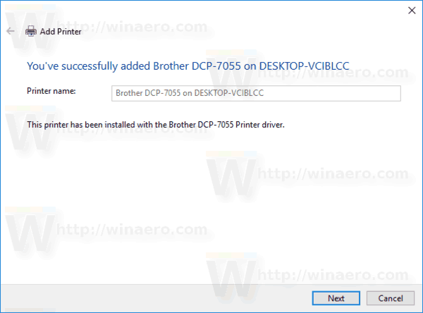 Windows 10-skrivare installerad 1