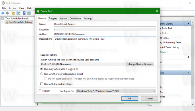 Windows 10 Désactiver l'écran de verrouillage, tâche 1
