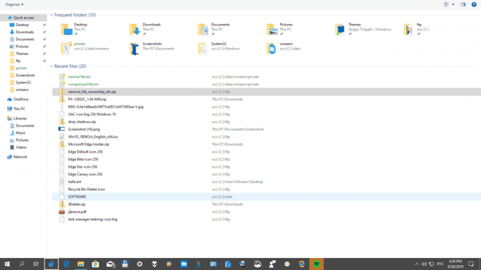 Windows 10 სრულეკრანიანი სამუშაო ზოლი Win T