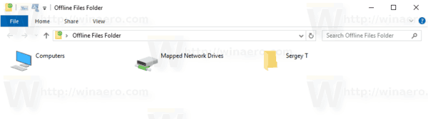 Map met offline bestanden van Windows 10