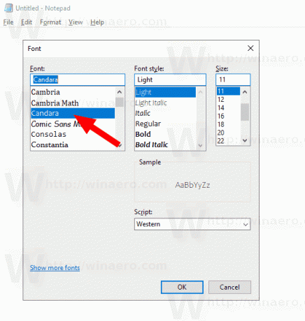 Font za Windows 10 nije skriven