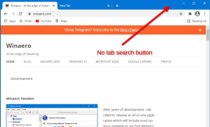 Eliminați butonul Filele de căutare din Bara de titlu Google Chrome