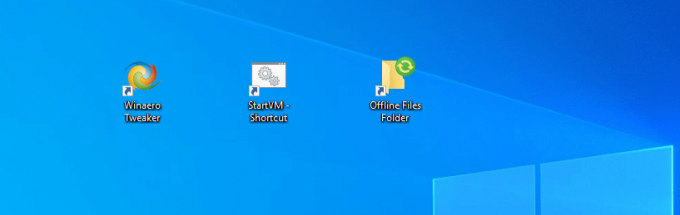 קיצור דרך לתיקיית קבצים לא מקוונים של Windows 10 בשולחן העבודה
