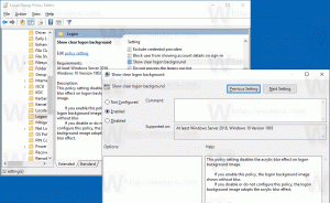 Deaktiver sløring på loginskærm i Windows 10 med gruppepolitik